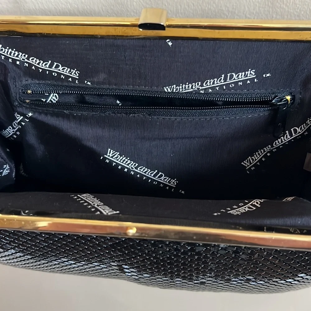 Whiting and Davis Black Metal Mesh Shoulder or Clutch Purse - Picture 7 of 12